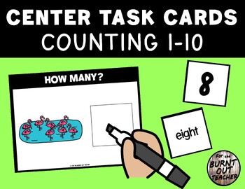 Preview of Counting 1-10 Task Box Cards Center Differentiated Centers Count Flamingos Zoo