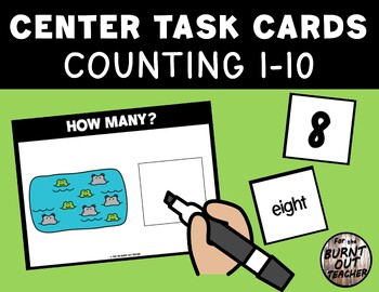 Preview of Counting 1-10 Task Box Cards Center Differentiated Centers Count Zoo Hippos Croc