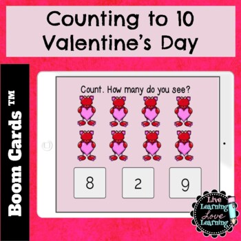 Preview of Counting 1-10 Valentine's | Boom Cards