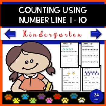 Preview of Number Line - Counting 1-10 using number line Worksheets