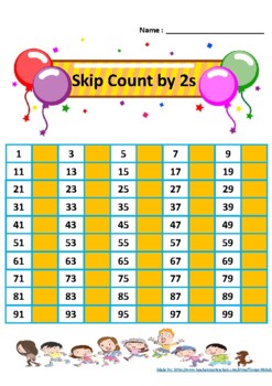 Preview of Counting  1- 100 and Skip by 2s - 10s