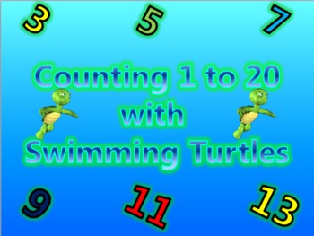 Preview of Counting 1 - 20 Activity with Cute Baby Turtles Swimming Underwater