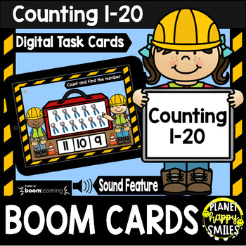 Preview of Counting 1-20: Construction Theme BOOM Cards