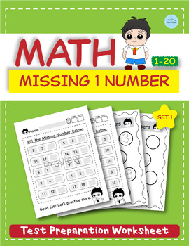 Preview of Counting 1-20, Fill in 1 Missing Number, Number Practice, Math Test Prep-Set1