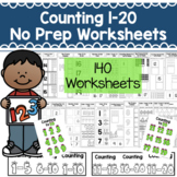 Counting 1-20 No Prep Worksheets | For Special Education