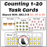 Counting 1 - 20 Task Cards & Interactive Template (Aligned With ABLLS-R R3-5)