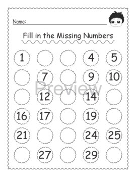 Counting 1-30, Fill in the Missing Numbers, Number Practice, Math Game ...