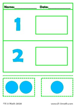 Counting 1-5 Cut Paste Numbers Worksheets by K-3 Resources | TpT