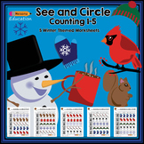 Counting 1-5: See and Circle Practice Set, Winter Theme