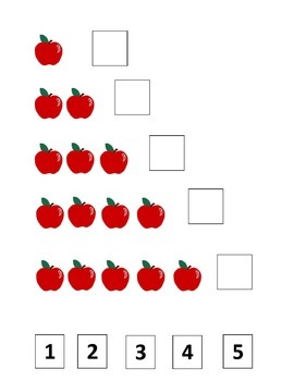 counting 1 5 apples and matching numbers by heidi kisil tpt