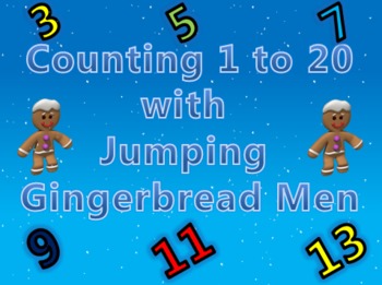 Preview of Counting 1 to 20 Activity with Fun Jumping Gingerbread Men