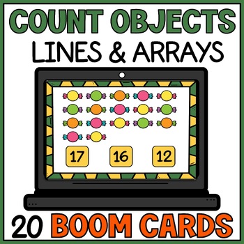 Preview of Counting Objects Halloween Boom Cards - Count Pictures in Arrays to 20