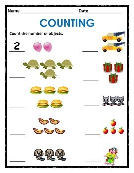 counting 1 to 5 1 to 10 with animals objects shapes and food packet