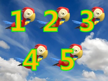 Preview of Counting 1 to 5 with Flying Parrots