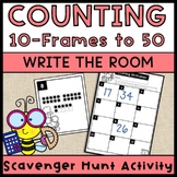 Counting to 50 with Ten Frames Grade 1 Write the Room Scav