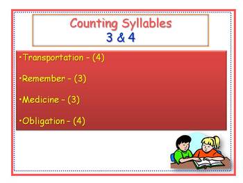 Preview of Counting 3 & 4 Syllables