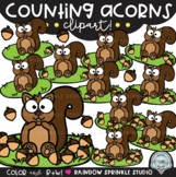 Counting Acorns Clipart 