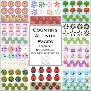 Preview of Counting Activity Pack - Early Learning Busy Binder/File Folders