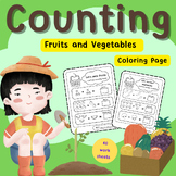 Counting & Adding numbers - Coloring Page of Fruits and Ve