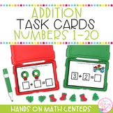 Addition Practice Task Cards | Kindergarten Math Centers |