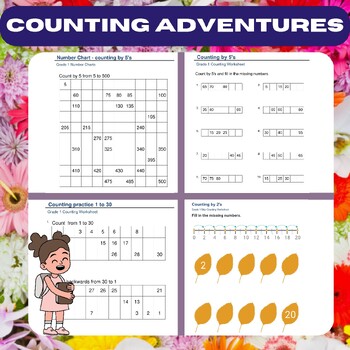 Preview of Counting Adventures: Grade 1 Math Worksheets Collection
