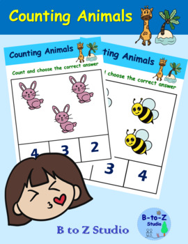 Preview of Counting Animals Number 1-20 and Clip Cards