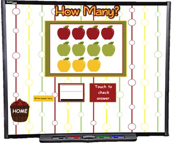 Preview of Counting Apples 0 to 20 SMART BOARD Game