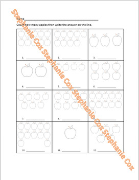 Preview of Counting Apples 1-12