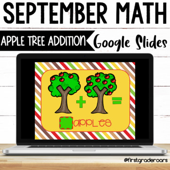 Preview of Counting Apples Addition | September Google Slides | Distance Learning