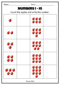 1-20 Addition Preschool  K1 Apple & Oranges Math Laminated Cards Set Counting 