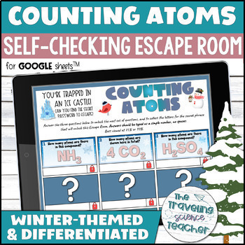 Preview of Counting Atoms & Elements in Chemical Formula Practice Activity/Winter TEKS7.6B
