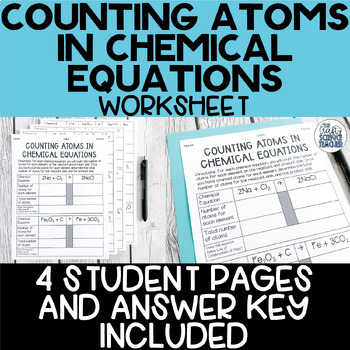 Preview of Counting Atoms in Chemical Equations Worksheet