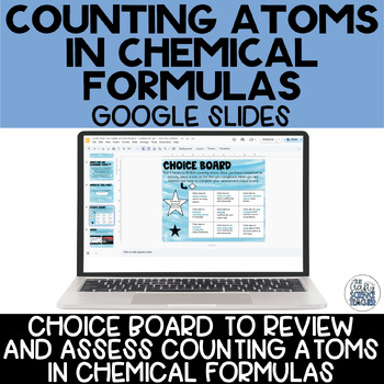 Preview of Counting Atoms in Chemical Formulas Choice Board Google Slides