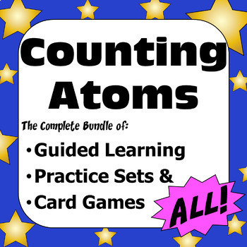 Preview of Counting Atoms *Ultimate* Guided Learning Practice Sets Card Games Digital&Print
