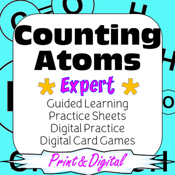 Preview of Counting Atoms *Expert* Guided Learning, Practice Sets, & Digital Card Games