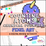 Counting Atoms in Chemical Formulas Pixel Art Digital Revi