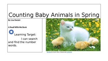 Preview of Counting Baby Animals in Spring Ebook with Song