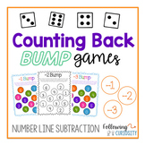 Counting Back BUMP Math Games - Number Line Subtraction Ac