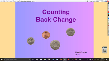 Preview of Counting Back Change from $1.00 using ActivInspire