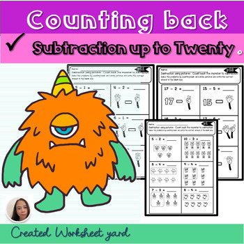 Preview of Counting Back Subtraction up to Twenty Subtraction within 20 worksheet | Monster