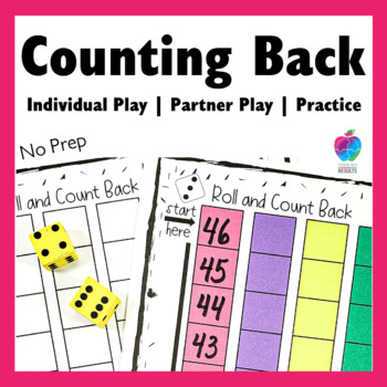 Preview of Counting Backwards First Grade Math Game and Practice Sheets