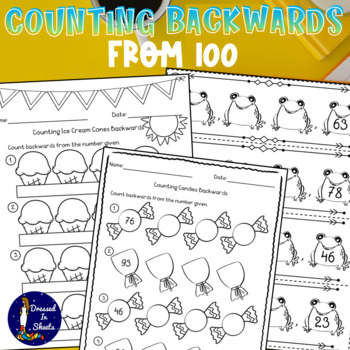 Preview of Counting Backwards From 100 Worksheets | BOOM Cards | Distance Learning