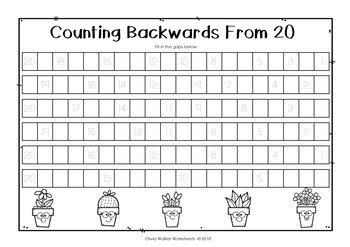 Counting Backwards From 20 - Twenty - Worksheets and Printables