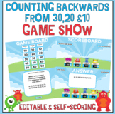 Counting Backwards From 30, 20 & 10 Game Show : Editable J