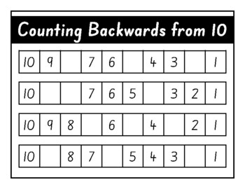 Counting Backwards from 10, 20, & 30 (PRIMARY!) by Destiny Batten