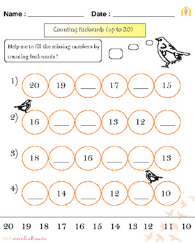 counting backwards from 20 teaching resources teachers pay teachers