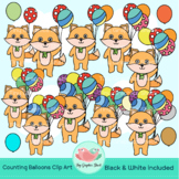 Counting Balloons Clipart, Spring Counting Clipart