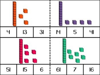 Counting Base Ten Blocks: 1-100 Clip Cards Bundle by Anderson Academics