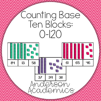 Preview of Counting Base Ten Blocks: 1-120 Clip Cards Bundle