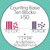 Counting Base Ten Blocks: 1-50 Clip Cards